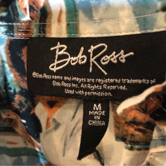 Bob Ross Novelty print allover SS Button Down iconic Joy of Painting pi… - Picture 7 of 8